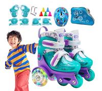 Beginners Roller Skates - Three-Point Balance Training Skates, Adjustable Light-Up Wheels | Kids Skating Shoes For Girls And Boys Ages 3-8 For Outdoor Fun