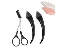 Beginner's Safety Eyebrow Razor-Stainless Steel Crescent Blade with Micro-Guard,Easy Eyebrow Shaping Women Makeup Tools for Beginners Makeup Lover (black)