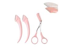 Beginner's Safety Eyebrow Razor-Stainless Steel Crescent Blade with Micro-Guard,Easy Eyebrow Shaping Women Makeup Tools for Beginners Makeup Lover (pink)