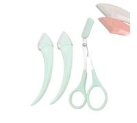 Beginner's Safety Eyebrow Razor-Stainless Steel Crescent Blade with Micro-Guard,Easy Eyebrow Shaping Women Makeup Tools for Beginners Makeup Lover (green)