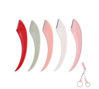Beginner's Safety Eyebrow Razor-Stainless Steel Crescent Blade with Micro-Guard,Easy Eyebrow Shaping Women Makeup Tools for Beginners Makeup Lover (MIX5pcs)