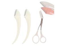 Beginner's Safety Eyebrow Razor-Stainless Steel Crescent Blade with Micro-Guard,Easy Eyebrow Shaping Women Makeup Tools for Beginners Makeup Lover (white)