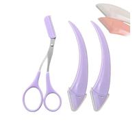 Beginner's Safety Eyebrow Razor-Stainless Steel Crescent Blade with Micro-Guard,Easy Eyebrow Shaping Women Makeup Tools for Beginners Makeup Lover (purple)