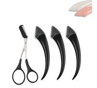 Beginner's Safety Eyebrow Razor,Stainless Steel Crescent Blade with Micro-Guard,Portable Crescent Eyebrow Makeup Trimmer, Easy Eyebrow Shaping Women Makeup Tools (3PCS-Black)