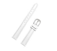 BEGISA 14/16/18/20mm Donne di Colore Solido Cinturino In Vera Pelle Braccialetto Morbido Della Pelle Amichevole Orologi Band con Strumenti di Installazione, Fibbia bianca-silver, 14mm