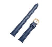 BEGISA 14/16/18/20mm Donne di Colore Solido Cinturino In Vera Pelle Braccialetto Morbido Della Pelle Amichevole Orologi Band con Strumenti di Installazione, Ogo blu scuro, 14mm