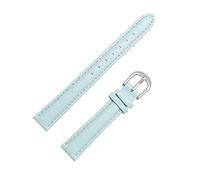 BEGISA 14/16/18/20mm Donne di Colore Solido Cinturino In Vera Pelle Braccialetto Morbido Della Pelle Amichevole Orologi Band con Strumenti di Installazione, Sky Blue-Silver, 18mm