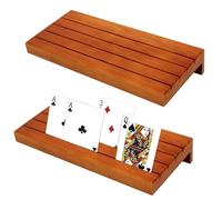 Begonia 2 porta carte per bambini, 24 cm, supporto per carte da gioco, in legno, per bambini, anziani, adulti