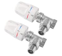 Begonia 2 valvole termostatiche da 1/2", DN15, per radiatore | Valvola termostatica per controllo della temperatura, valvole termostatiche DN15, raccordo di ritorno con attacco filettato