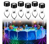 Begonia 6 luci solari per piscina Intex Frame Pool - Accessori per illuminazione piscina - Impermeabile LED illuminazione per laghetti - Illuminazione per recinzioni all'aperto giardino piscina bar