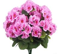Begonia artificiale in seta con fiori di melo selvatico realistici, decorazione per casa, soggiorno, matrimoni e ufficio, bassa manutenzione, steli di geranio finto per interni e giardino (rosa scuro)