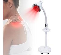 Begoniape Lampada a infrarossi 8 - 70 ℃, altezza regolabile, lampada a luce rossa con ruote, luce infrarossa, 275 W, funzione temporizzazione, per alleviare il dolore