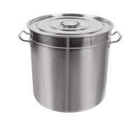 Begoniape Pentola per zuppa in acciaio inox, 70 l, a induzione, grande con manici, Ø 45 cm, altezza: 45 cm, coperchio per lavandino, superficie lucida, pentola in acciaio inox, grande per fornelli a