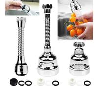 Begpoee 3 Pezzi Spruzzatore Rubinetto Girevole a 360°, Prolunga del Aeratore Cucina, Accessori per Cucina e Bagno (Argento)