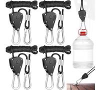 Begpoee 4 Pezzi Cricchetto Corda Regolabile per Luci, Piante, Ventilatori, Vasi Di Fiori, Filtri