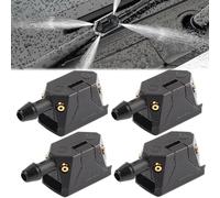 Begpoee 4 Piezas Ugelli Lavavetri Parabrezza, Ugello Lavavetri Universale, Ugelli Lavavetri 4 Fori Adatti, Ugelli Spruzzatori Tergicristallo, Per Bracci Tergicristalli Da 8 mm 9 mm(Nero)