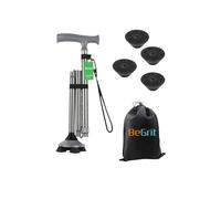 BeGrit Bastone da Passeggio Pieghevole per Anziani 3 Piedi Bastone Elegante Regalo per Donna Anziana Bastoni da Passeggio per Anziani Telescopico Regalo per Anziani Stampella Tripode, Grigio