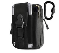 BeGrit Molle Marsupio Tattico 1000D Nylo Marsupio Tattica Militare Marsupi Sportivi con Moschettone edc Tattico Marsupi Sportivi Multiuso per Campeggio, Ciclismo Uso Quotidiano nero