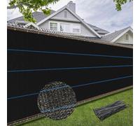 BeGrit Recinzione per la privacy da giardino, 10 m x 2 m, 90% HDPE, rete frangivento, protezione per la privacy, resistente agli strappi, con fascette, per piante da esterno, cortile, colore nero