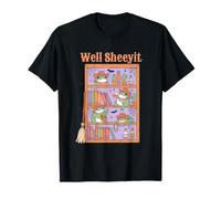 Beh, Sheeyit Frog Cowboy Leggere Libri Maglietta