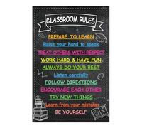 Behavior Chart Classroom Rules Poster Educational Poster for Preschool to High School Classroom Decoration(Framed,16x24inch(40x60cm))