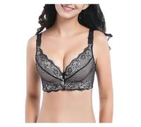Behaviorin Bra, Women Super Push Up Bra Lace Underwire Soft Padding Lift UpBra(Black,36/80A)