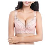Behaviorin Bra, Women Super Push Up Bra Lace Underwire Soft Padding Lift UpBra(Light brown,36/80B)