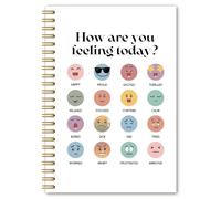BEHIFL Feeling Chart Mental Health Spiral Notebook, Mental Health Journal for Women, Psychologist Therapist Gifts, How Are You Feeling Today Psychology Notebook Journal, 5.5x8.3 Inches