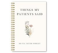 BEHIFL Quaderno a spirale floreale per infermieristica, diario di apprezzamento per infermieri, diario divertente per prendere appunti, diario per scrivere cose che il mio paziente ha detto, 14 x 20