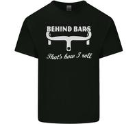 Behind Bars Cioè How i Roll Bicicletta Uomo Cotone T-Shirt