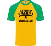 Behind Bars Cioè How i Roll Ciclismo Uomo S/S Baseball T-Shirt