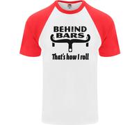 Behind Bars Cioè How i Roll Ciclismo Uomo S/S Baseball T-Shirt
