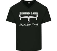 Behind Bars Cioè How I Rotolo Bicicletta Uomo Scollo A V Cotone T-Shirt