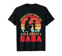 Behind Every Great Kid Is A Great Baba - Retro Style Arab Dad Maglietta