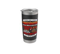 Behind Every Strong Firefighter Fireman Firefighters Lovers Bicchiere termico in acciaio inox doppia parete
