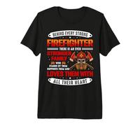 Behind Every Strong Firefighter Fireman Firefighters Lovers Maglietta Premium