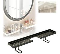 Behind The Faucet Sink Organizer,Over Sink Faucet Storage Rack,Sink No-Drill Bathroom Organizer Shelf,Space-Saving Bathroom Sinks Shelf Over Faucet For Bathrooms Kitchen (Black, 50, Centimetri)