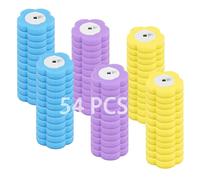 Behiruch Set di 54 ricambi per scopino per WC usa e getta, testine in spugna, diverse fragranze, testine di ricambio per scopino WC, manici non inclusi (blu-viola-giallo)