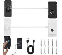 Behogan 2 lucchetti per frigorifero, impronte digitali, serratura per armadio, sicurezza per bambini, senza foratura, ricarica USB, 20 set di impronte digitali, adatto per frigoriferi, armadi