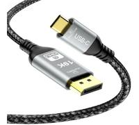 Behogan 2M USB C a DisplayPort: conversione switch 16K/30Hz, cavo DisplayPort, materiali di alta qualità, Mini DisplayPort su DisplayPort, cavo HDMI, per collegamenti di gioco e monitor