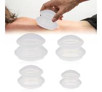 Behogan 4 coppette in silicone, 4 misure, coppette in silicone, coppettazione, coppettazione, coppettazione, anticellulite, anti-invecchiamento, dolore per tutto il corpo, bianco