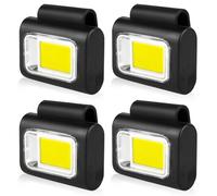 Behogan 4 pezzi LED clip lampade, clip luce LED con 6 modalità, piccola lampada frontale con clip impermeabile, luce USB per jogging, pesca, campeggio, escursionismo, corsa