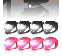 Behogan 8 luci per passeggino, 3 funzioni luminose, luce per passeggino, impermeabile, luce LED per carrozzina con LED luminoso, luci in silicone, passeggino, funzionamento a batteria
