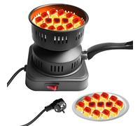 Behogan Accenditore elettrico a carbone, 450 - 600 W: accessorio per barbecue elettrico con maniglia, griglia di carbone, accessori per barbecue e campeggio (220 V)