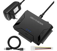 Behogan Adattatore USB 3.0 a SATA e IDE da USB 3.0 a SATA con alimentatore da 12 V/2 A, adattatore per hard disk da 2,5" e 3,5" HDD e IDE HDD