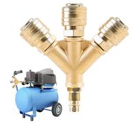 Behogan Distributore ad aria compressa a 3 vie con frizioni, tubo dell'aria da 1/4 pollici, connettore in ottone con filettatura esterna NW 7,2, morbido, aria compressa, in ottone