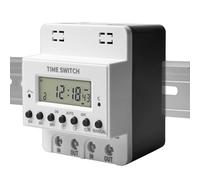 Behogan Interruttore programmabile per relè orario, 220 V, 30 A, timer digitale, 28 gruppi di impostazioni di tempo, timer intelligente, timer LCD digitale, timer a parete, timer per spegnere la