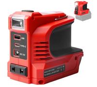 Behogan Invertitore a batteria da 220 W per batteria Einhell da 18 V, DC 18 V a AC 220 V, alimentatore portatile, adattatore convertitore di tensione con connettore USB Type-C DC12 V e lampada a LED