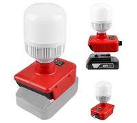 Behogan Lampada a batteria per Einhell da 18 V, batteria: 12 W, lampada da lavoro con lampadine E27, faretto LED regolabile da 150 - 1300 lm, faretto da lavoro a LED, per campeggio, emergenza