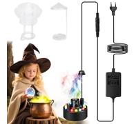 Behogan Nebulizzatore ad ultrasuoni, 12 LED, mini macchina per nebbia ad ultrasuoni, per Halloween, con 2 paraspruzzi rimovibili, 24 V, per nebbia, nebbia, silenzioso, per stagno, Halloween e vaso da